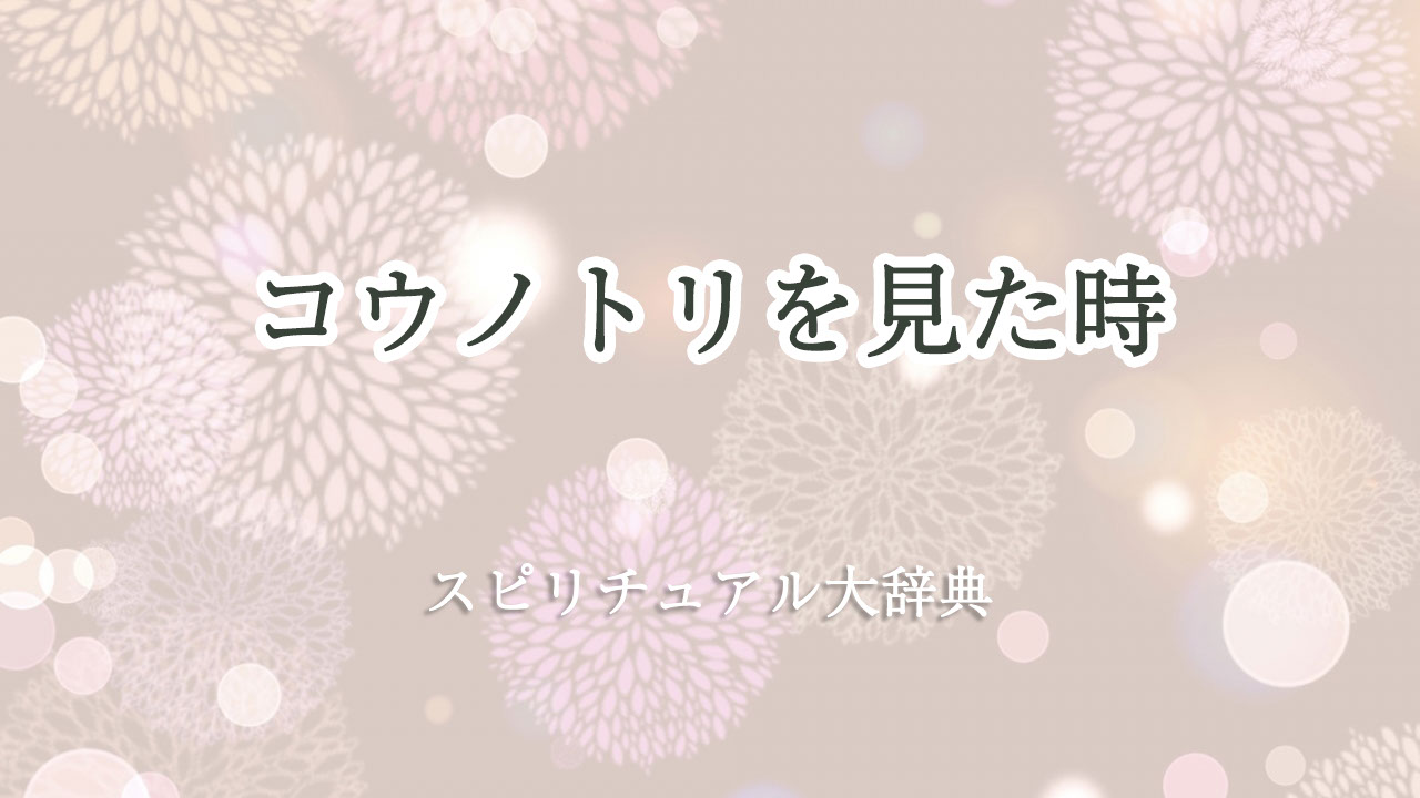 コウノトリ を 見 た スピリチュアル
