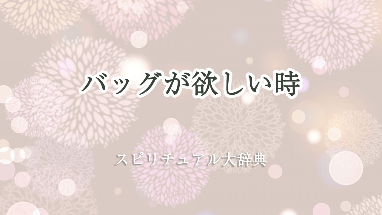 バッグ が 欲しい スピリチュアル