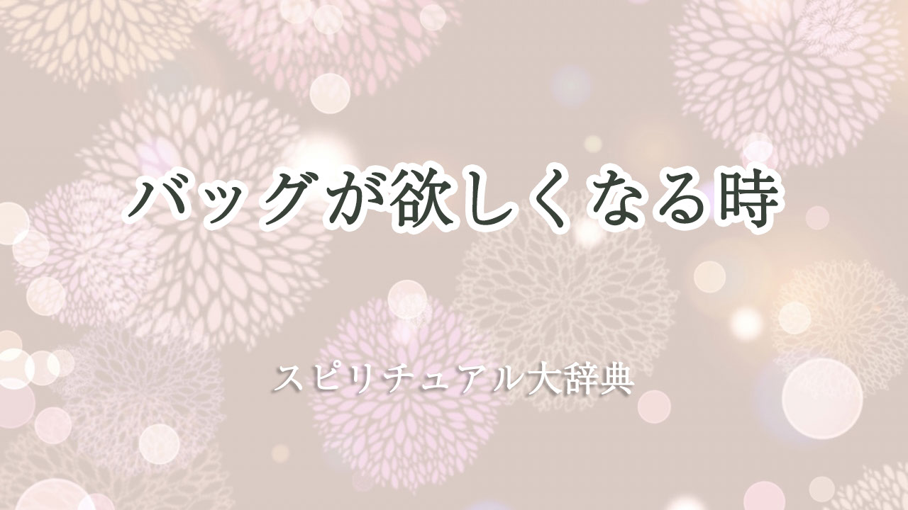 バッグ が 欲しく なる スピリチュアル