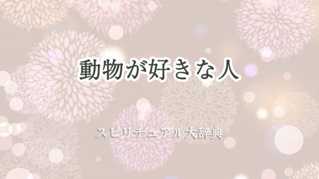 動物 が 好き な 人 スピリチュアル