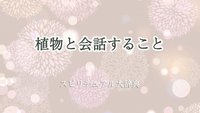 植物 と 会話 スピリチュアル