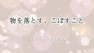 物 を 落とす こぼす スピリチュアル