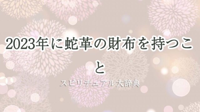 蛇 革 財布 スピリチュアル 2023