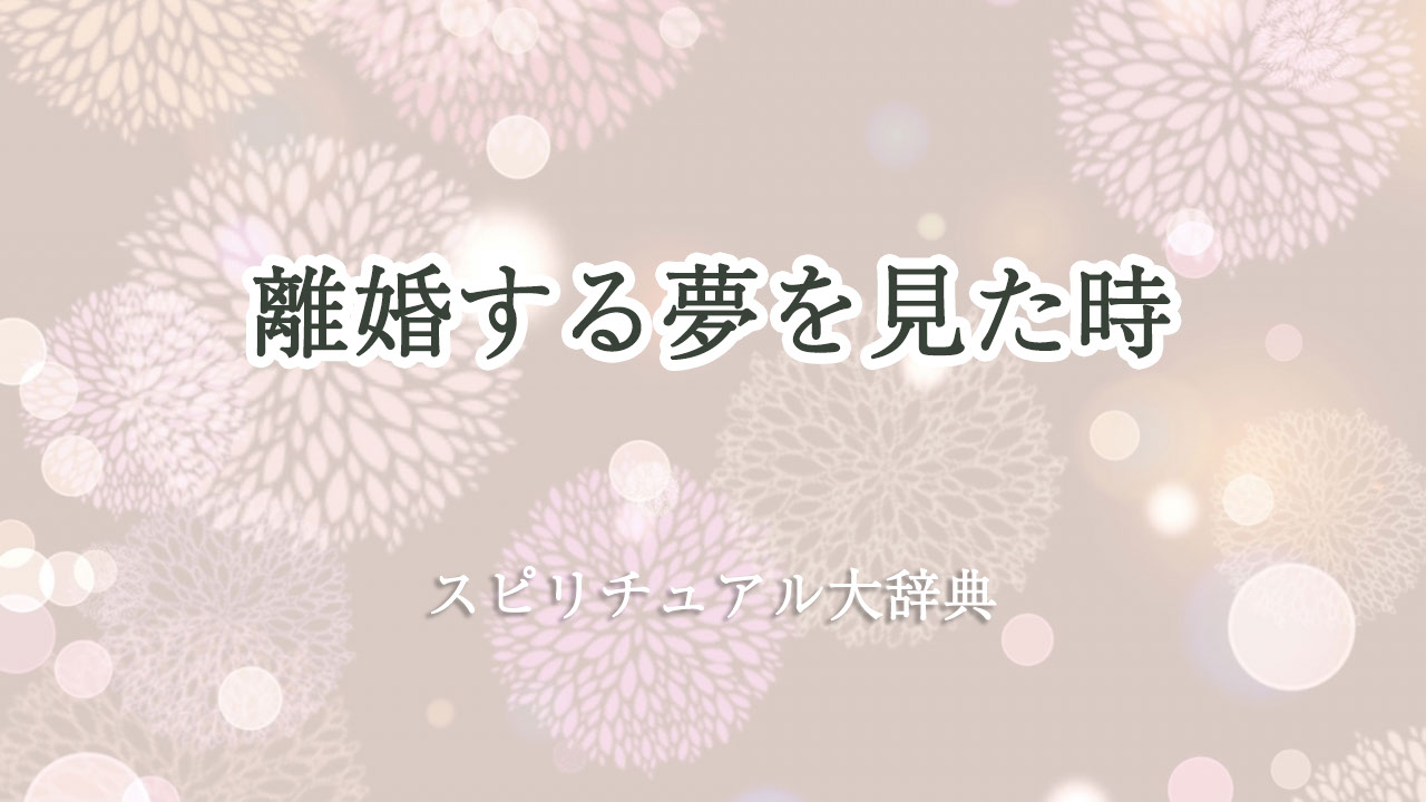 離婚 する 夢 スピリチュアル