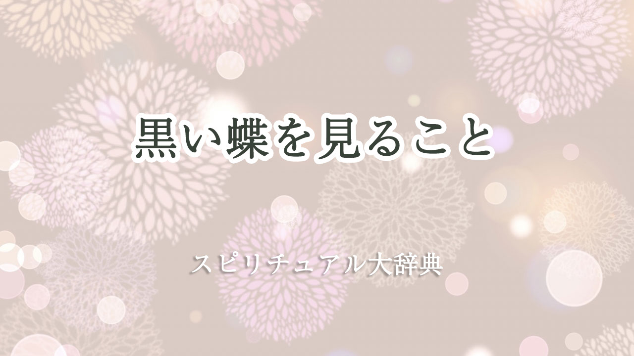 黒い 蝶 を 見る スピリチュアル