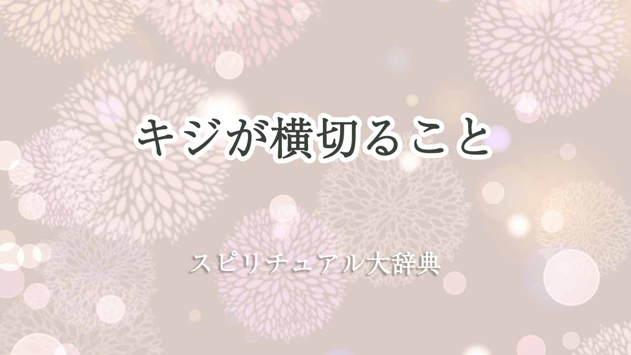 キジが横切る-スピリチュアル