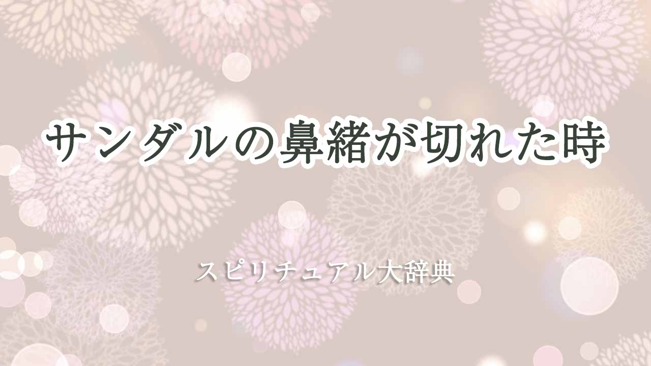 サンダルの鼻緒が切れた-スピリチュアル