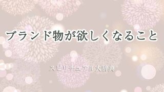 ブランド物が欲しくなる-スピリチュアル