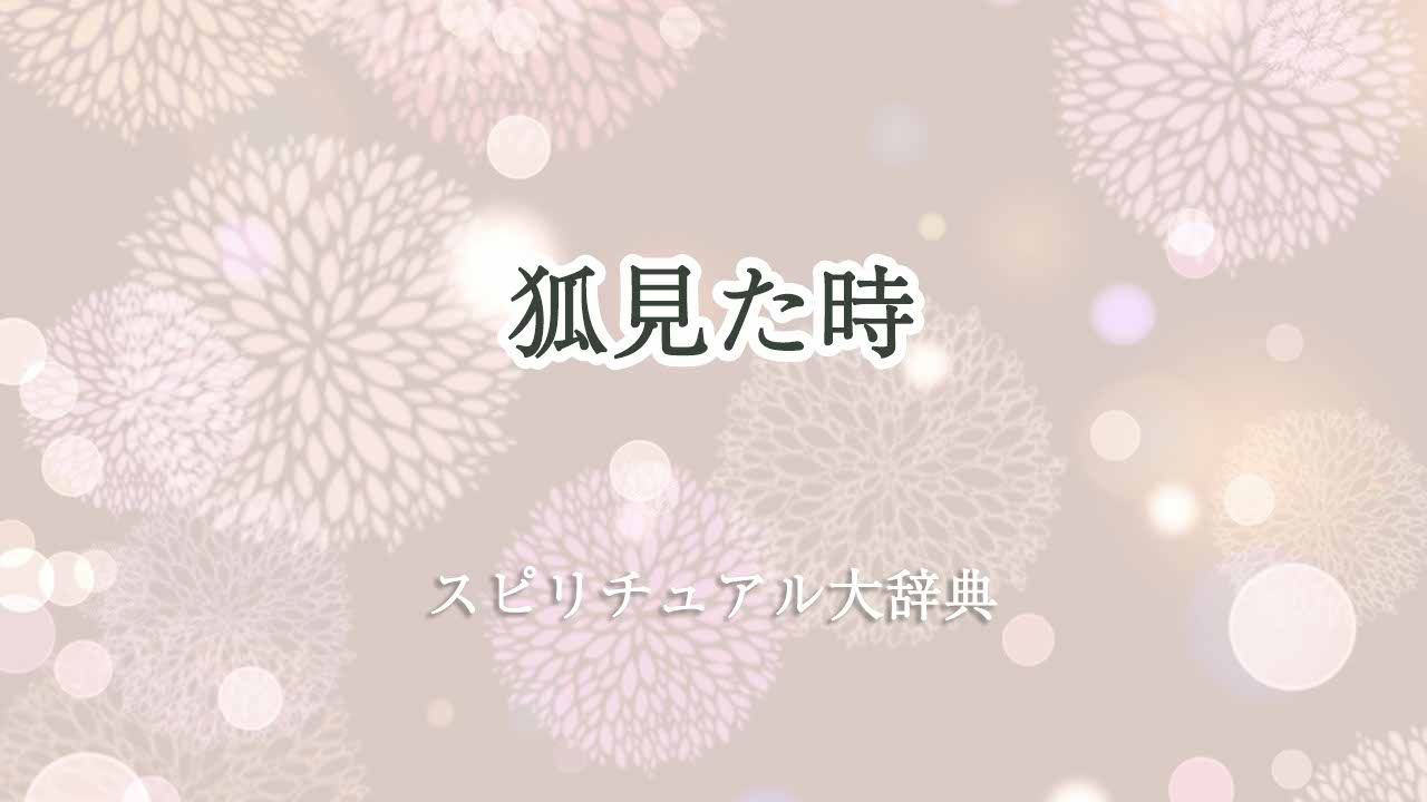 狐-見-た-スピリチュアル