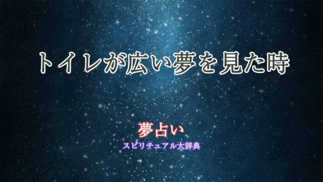 夢占い-トイレが広い