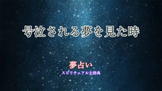 夢占い-号泣される