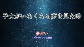 夢占い-子犬がいなくなる