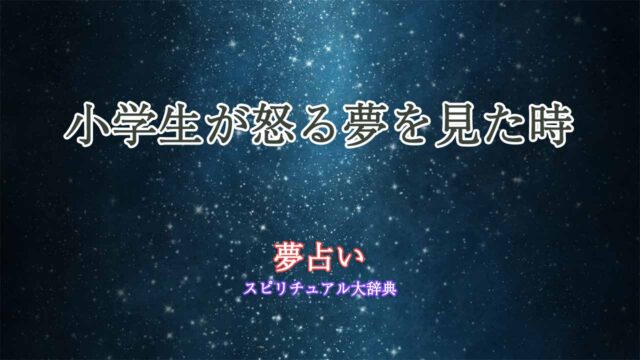 夢占い-小学生-怒る