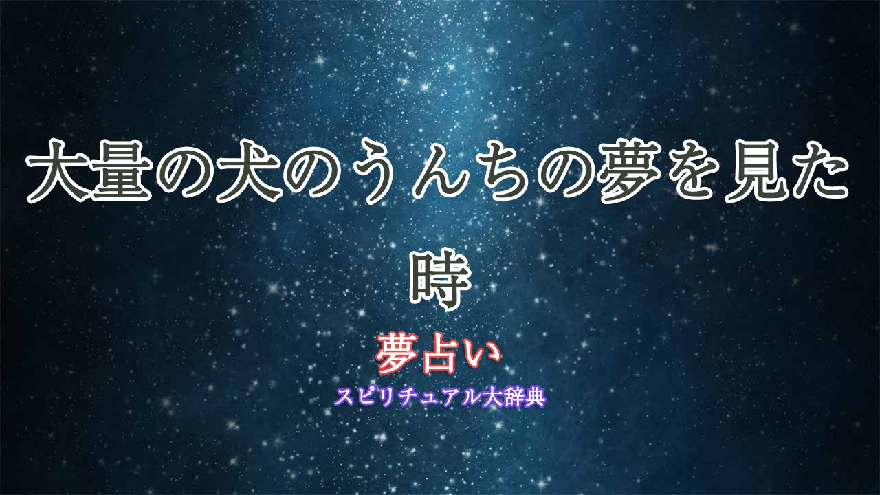 夢占い-犬のうんち-大量