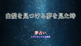 夢占い-白髪-見つける