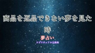 夢占い-返品できない