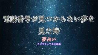 夢占い-電話番号が見つからない