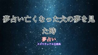夢占い亡くなった犬