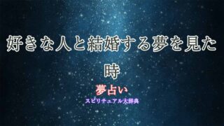 好きな人と結婚する夢-夢占い